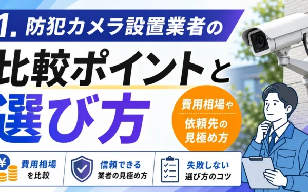 防犯カメラ設置業者の比較ポイントと選び方｜費用相場や依頼先の見極め方