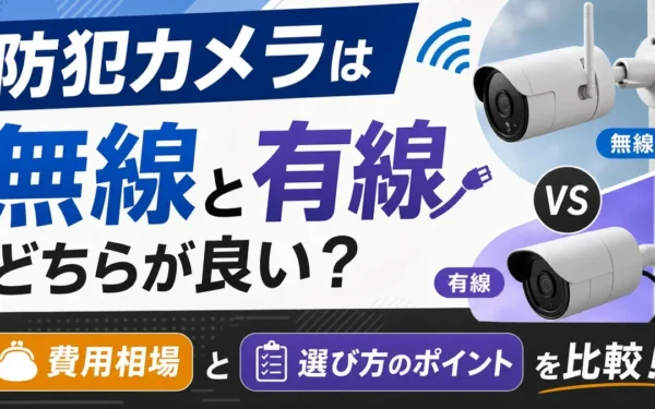 防犯カメラは無線と有線どちらが良い？費用相場と選び方のポイントを比較